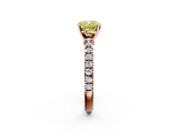Rose gold Fancy Yellow Cushion  Solitaire Diamond with Pavé Band and Four-Prong Setting_51