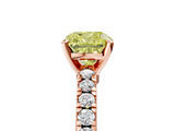 Rose gold Fancy Yellow Cushion  Solitaire Diamond with Pavé Band and Four-Prong Setting_54