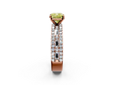Rose gold Fancy Yellow Cushion  Solitaire Diamond with Pave and Channel Set Band_63