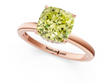 Rose gold Fancy Yellow Cushion  Solitaire Engagement Ring with Cathedral Band and Four-Prong Setting_22