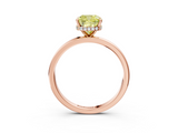 Rose gold Fancy Yellow Cushion  Solitaire Engagement Ring with Cathedral Band and Four-Prong Setting_24