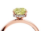 Rose gold Fancy Yellow Cushion  Solitaire Engagement Ring with Cathedral Band and Four-Prong Setting_25