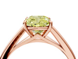 Rose gold Fancy Yellow Cushion  Solitaire Engagement Ring with Four-Prong Setting and Classic Band 5