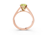 Rose gold Fancy Yellow Cushion  Solitaire Engagement Ring with Four-Prong Setting and Tapered Band_6