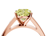 Rose gold Fancy Yellow Cushion  Solitaire Engagement Ring with Four-Prong Setting and Tapered Band_7