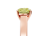 Rose gold Fancy Yellow Cushion  Solitaire Engagement Ring with Four-Prong Setting and Tapered Band_8