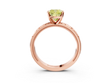 Rose gold Fancy Yellow Cushion  Solitaire Engagement Ring with Scrollwork Band and Four-Prong Setting_150