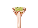 Rose gold Fancy Yellow Cushion  Solitaire Engagement Ring with Six-Prong Setting and Classic Band