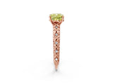 Rose gold Fancy Yellow Cushion  Solitaire Floral Milgrain Engagement Ring_33
