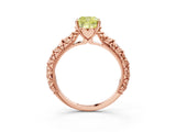 Rose gold Fancy Yellow Cushion  Solitaire Floral Milgrain Engagement Ring_34