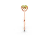 Rose gold Fancy Yellow Cushion  Solitaire Heart Prong Engagement Ring with Tapered Band_57