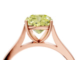 Rose gold Fancy Yellow Cushion  Solitaire Heart Prong Engagement Ring with Tapered Band_59