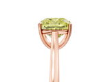 Rose gold Fancy Yellow Cushion  Solitaire Heart Prong Engagement Ring with Tapered Band_60
