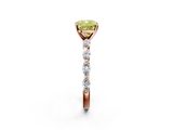 Rose gold Fancy Yellow Cushion  Solitaire Marquise Side Stone Prong Setting Ring_46