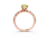 Rose gold Fancy Yellow Cushion  Solitaire Marquise Side Stone Prong Setting Ring_47