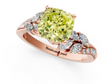 Rose gold Fancy Yellow Cushion  Solitaire Marquise Twist Band with Six-Prong Setting_77