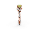 Rose gold Fancy Yellow Cushion  Solitaire Marquise Twist Band with Six-Prong Setting_78