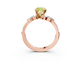 Rose gold Fancy Yellow Cushion  Solitaire Marquise Twist Band with Six-Prong Setting_79