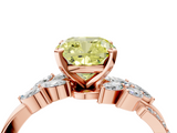 Rose gold Fancy Yellow Cushion  Solitaire Marquise Twist Band with Six-Prong Setting_80