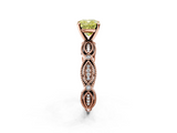 Rose gold Fancy Yellow Cushion  Solitaire Milgrain Diamond Engagement Ring with Bezel and Marquise Band_70
