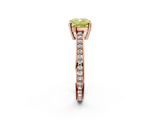 Rose gold Fancy Yellow Cushion  Solitaire Pavé Band Prong Setting Ring_22