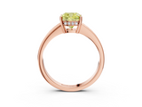 Rose gold Fancy Yellow Cushion  Solitaire Pavé Band Prong Setting Ring_23