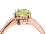 Rose gold Fancy Yellow Cushion  Solitaire Pavé Band Prong Setting Ring_24