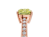 Rose gold Fancy Yellow Cushion  Solitaire Pavé Band Prong Setting Ring_25