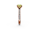 Rose gold Fancy Yellow Cushion  Solitaire Pavé Band with Four-Prong Setting_140