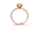 Rose gold Fancy Yellow Cushion  Solitaire Pavé Band with Four-Prong Setting_141