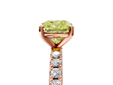 Rose gold Fancy Yellow Cushion  Solitaire Pavé Band with Four-Prong Setting_143