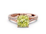 Rose gold Fancy Yellow Cushion  Solitaire Pavé Band with Four-Prong Setting_42
