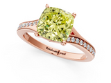 Rose gold Fancy Yellow Cushion  Solitaire Pavé Band with Four-Prong Setting_43