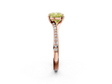Rose gold Fancy Yellow Cushion  Solitaire Pavé Band with Four-Prong Setting_44