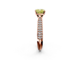 Rose gold Fancy Yellow Cushion  Solitaire Pavé Diamond Engagement Ring with Four-Prong Setting_153