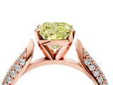 Rose gold Fancy Yellow Cushion  Solitaire Pavé Diamond Engagement Ring with Four-Prong Setting_155