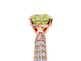 Rose gold Fancy Yellow Cushion  Solitaire Pavé Diamond Engagement Ring with Four-Prong Setting_156