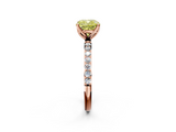 Rose gold Fancy Yellow Cushion  Solitaire Pavé Diamond Engagement Ring with Four-Prong Setting_61