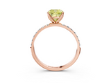 Rose gold Fancy Yellow Cushion  Solitaire Pavé Diamond Engagement Ring with Four-Prong Setting_62