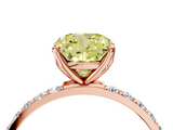 Rose gold Fancy Yellow Cushion  Solitaire Pavé Diamond Engagement Ring with Four-Prong Setting_63