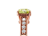 Rose gold Fancy Yellow Cushion  Solitaire Pavé Diamond Milgrain Engagement Ring with Four-Prong Setting_8