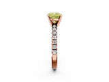 Rose gold Fancy Yellow Cushion  Solitaire Pave Diamond Engagement Ring with Four-Prong Setting_350