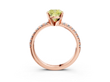 Rose gold Fancy Yellow Cushion  Solitaire Pave Diamond Engagement Ring with Four-Prong Setting_351