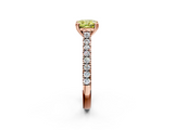 Rose gold Fancy Yellow Cushion  Solitaire Pave Diamond Engagement Ring with Prong Setting_22