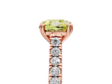 Rose gold Fancy Yellow Cushion  Solitaire Pave Diamond Engagement Ring with Prong Setting_25