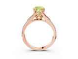Rose gold Fancy Yellow Cushion  Solitaire Pave Split Shank Engagement Ring with Six-Prong Setting_40