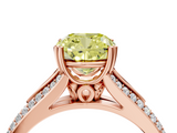 Rose gold Fancy Yellow Cushion  Solitaire Pave Split Shank Engagement Ring with Six-Prong Setting_41