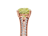Rose gold Fancy Yellow Cushion  Solitaire Pave Split Shank Engagement Ring with Six-Prong Setting_42