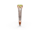 Rose gold Fancy Yellow Cushion  Solitaire Split Shank Pavé Diamond Engagement Ring_388