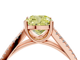 Rose gold Fancy Yellow Cushion  Solitaire Split Shank Pavé Diamond Engagement Ring_390
